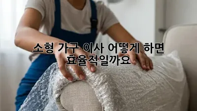 소형 가구 이사, 어떻게 하면 효율적일까요?